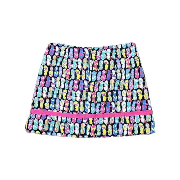 Bamboo Traders Size 6 Skort Skirt Novelty Barbiecore Pink Ribbon Trim Stretchy - Picture 2 of 10